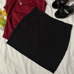 Elegant Black Express Tricot Mini Skirt